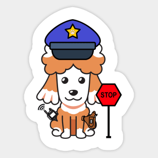 Funny Poodle Policeman Sticker